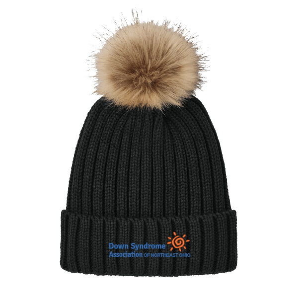Port Authority® Faux Fur Pom Beanie Thumbnail